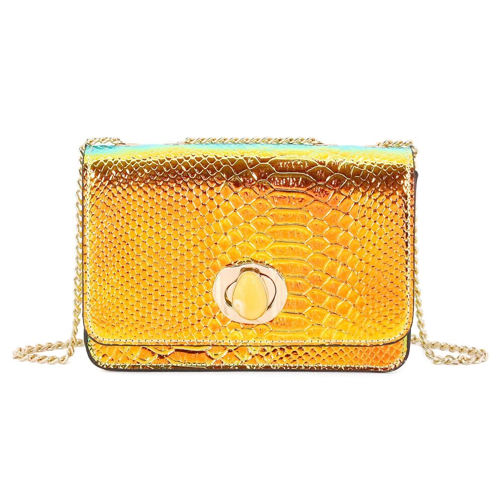 4134 Hologram Evening Bag Handbag Holographic Shoulder Bag Chain Purse